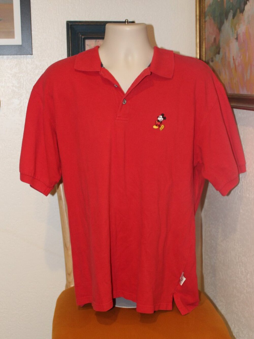 Walt Disney World Mickey Mouse Embroidered Red Polo Shirt Men’s M